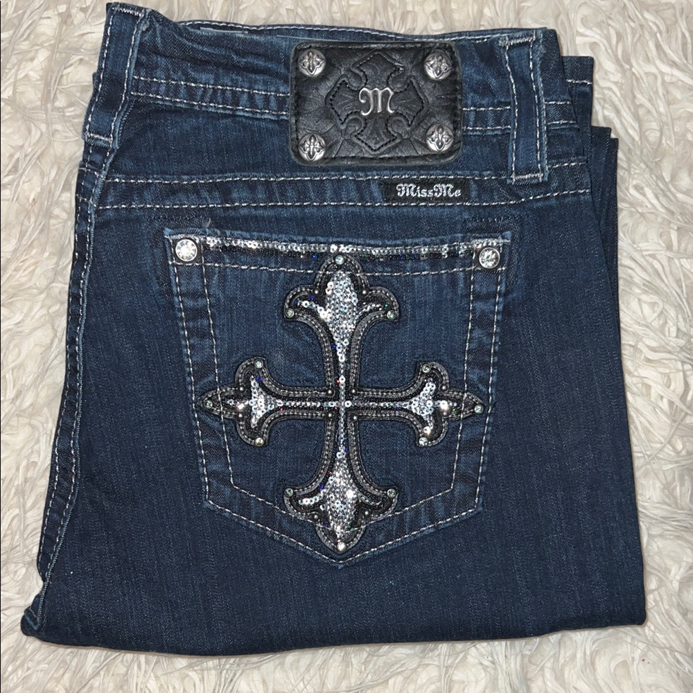 Miss Me Women's Cross Embellished Bootcut Jeans - Size 33